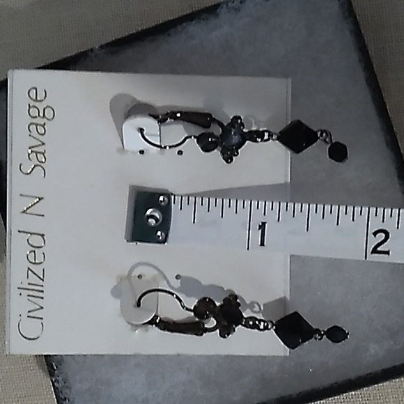 VINTAGE Dangle Earrings Civilized N Savage Pierced Earrings NEW OLD STOCK - Picture 10 of 13